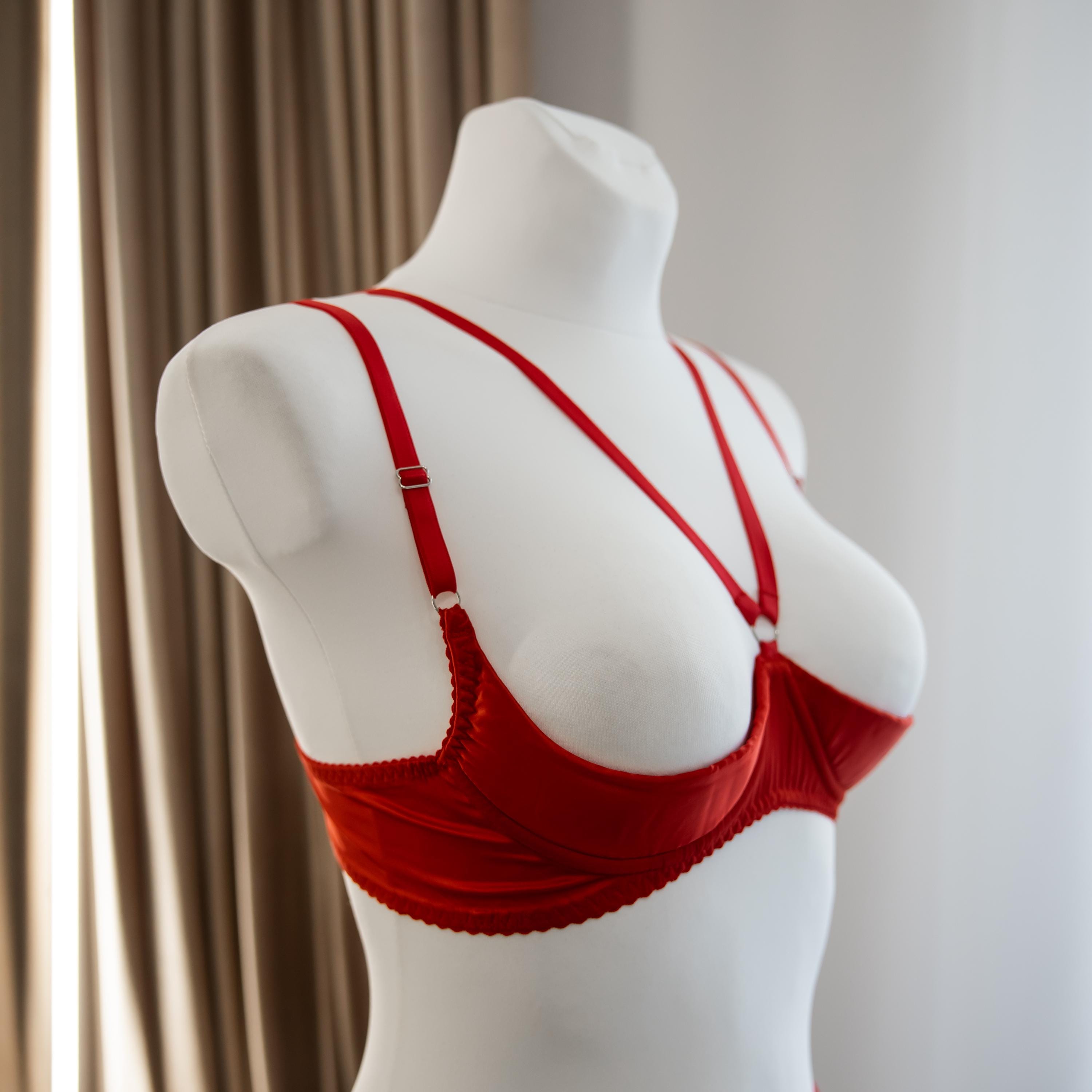 Satin Shelf Bra, Open Cupless Lingerie, Plus Size Support - Etsy