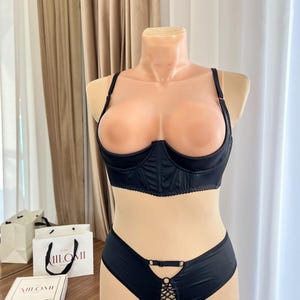 Open Cupless Corset Bra with Support, Open Cupless Bra Extreme, Shelf Bra Open Plus Size, Open Corset Bra Quarter Cup 1/4 bra