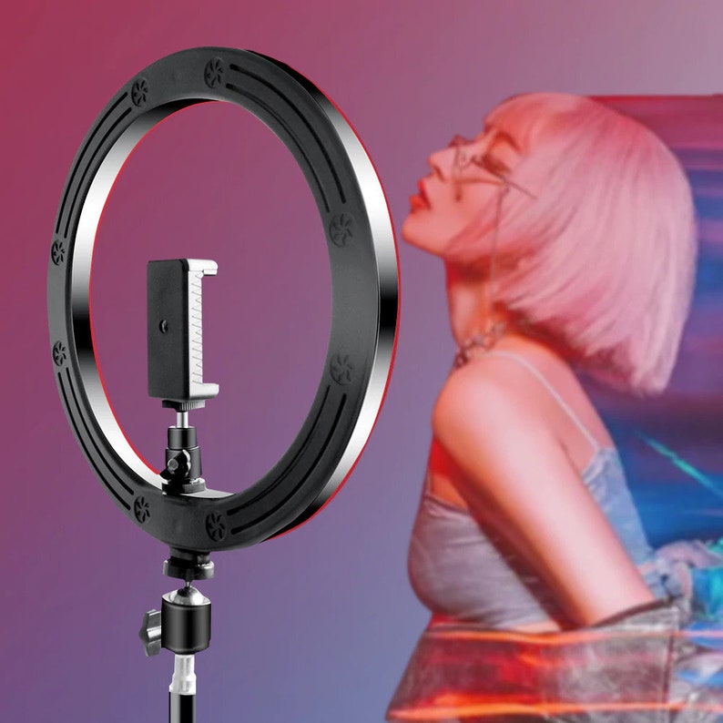Colorful LED Ring Light 10 Inch 160CM Stand Rainbow Ringlight USB With Phone Stand 16 Light Colors For Live Broadcast Photo