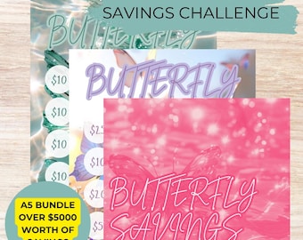 Butterfly Savings Challenge – Fun & Motivational Money Tracker for Budgeting and Cash Stuffing