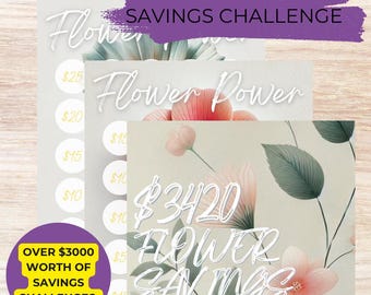 Gardeners Flower Power Savings Challenge – Fun Printable Money Tracker for Budgeting, Cash Stuffing & Personal Finance Goals!