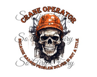 20 oz Tumbler Wrap Digital File PNG. Sublimation Skeletal Crane Operator Download Only Transparent Background
