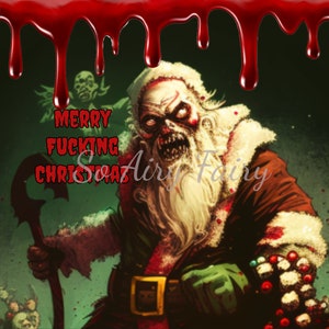 Digital File Sublimation Evil Zombie Santa #2 Download Only