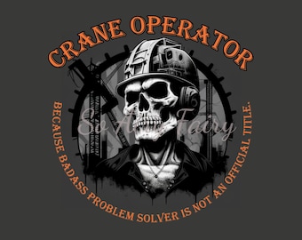 20 oz Tumbler Wrap Digital File PNG. Sublimation Skeletal Crane Operator Download Only
