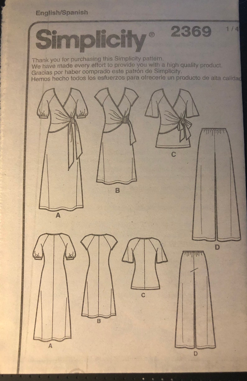 Simplicity Pattern 2369 Misses' Knit Dress in Two Lengths/ | Etsy