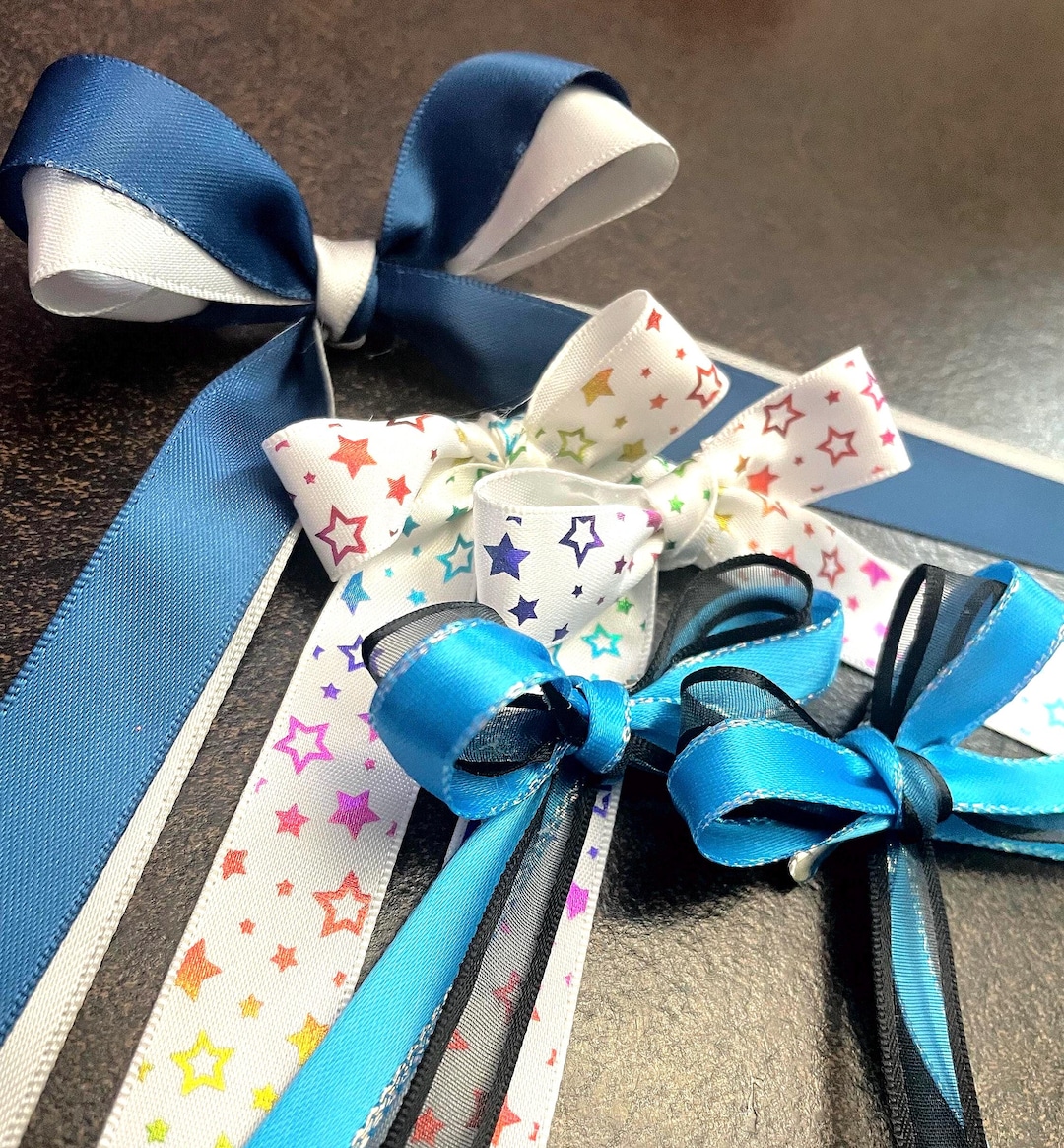 Stargazer Hair Ribbon Set, Satin Ribbon Hair Clips, Hair Bow Clips ...