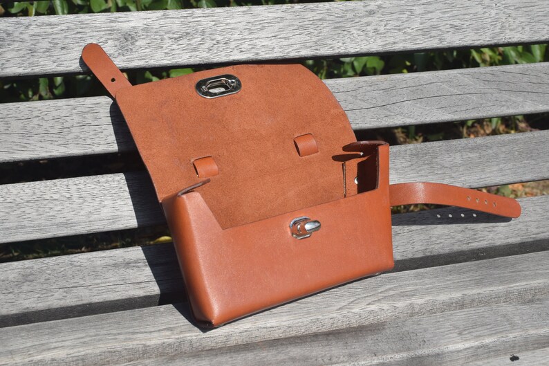 Leather frame bag for bicycle Leather tool bag Bike bag Etsy