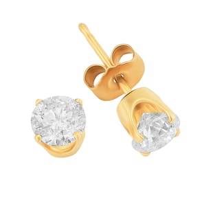 0.50 ct Diamond Stud Earring / 14k Solid White Gold / 14k Solid Yellow Gold / Real Diamond Stud