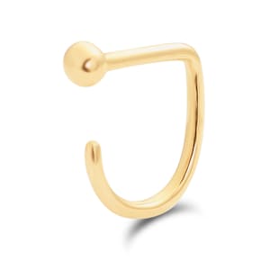 Ball Claw Earring - 14k Solid Gold Hoop Huggie Earring