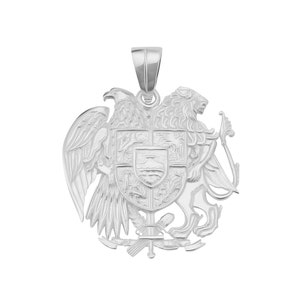 Armenian National Coat of Arms Pendant Necklace / Armenia Jewelry / Sterling Silver / 14k Solid Gold Necklace / Armenian Pendant