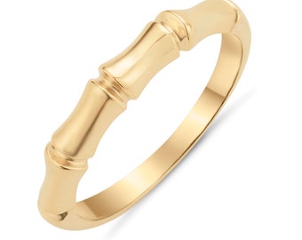 Bambus Ring - 585 Gelbgold / 585 Weißgold / 585 Rotgold