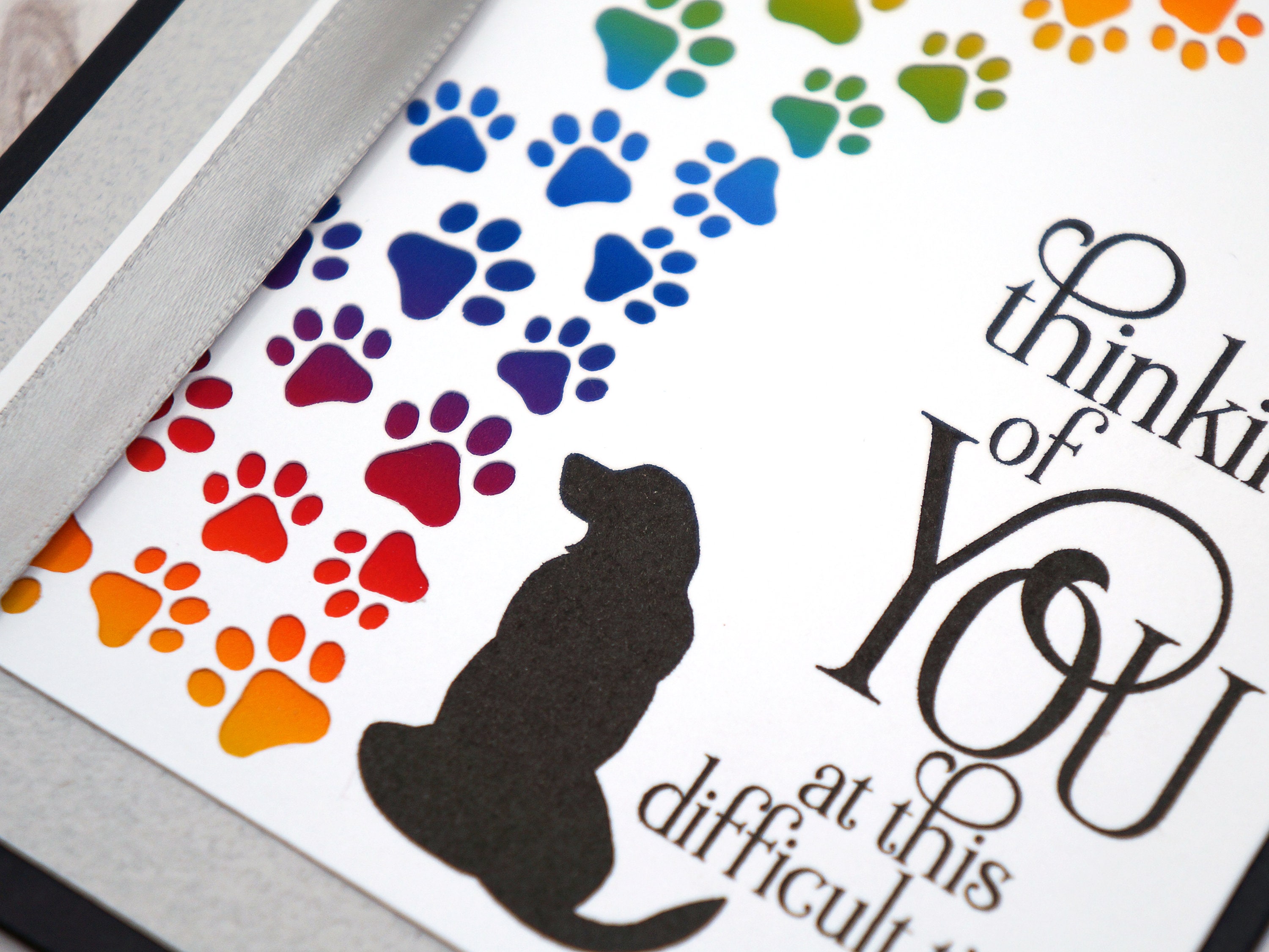 Handmade Pet Sympathy Card With Rainbow Bridge of Paw Prints - Etsy