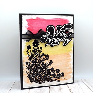 Carte de sympathie faite main avec fond aquarelle