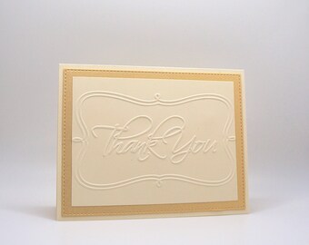 Handmade Thank You Card Set with Embossed Thank You and Shiny Frame