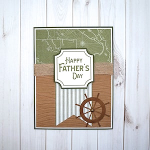 Tarjeta del Día del Padre hecha a mano, masculina, náutica