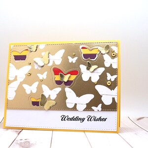 Cartão de casamento ou noivado feito à mão com flores de velino 3D