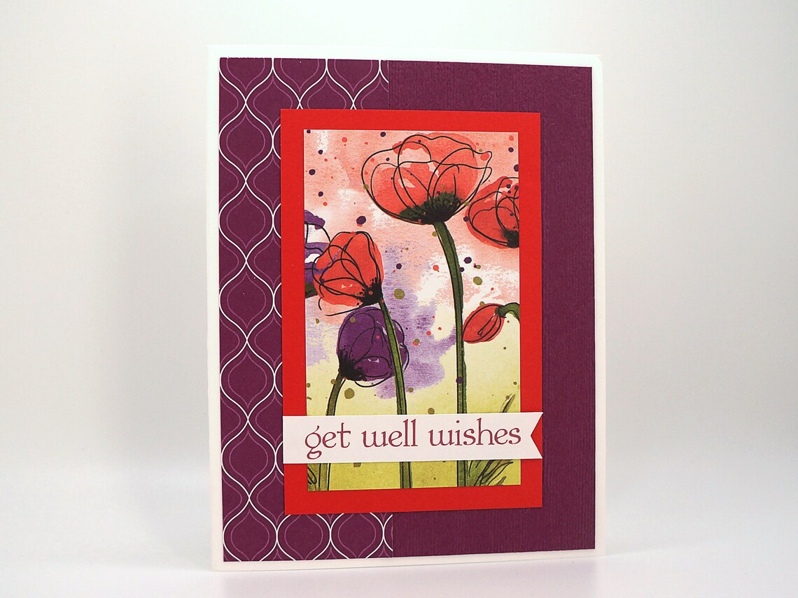 Handmade Get Well Card With Watercolor Poppies - Etsy