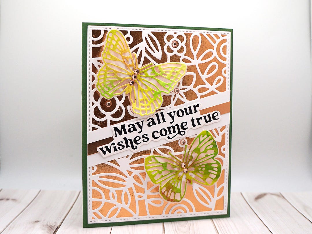 Handmade Butterfly Floral Greeting Card – “may All Your Wishes Come ...