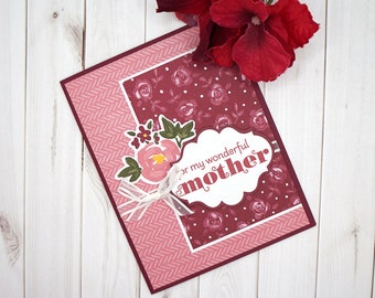 Handmade Mother's Day Card with Die Cut Rose
