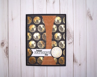 Handmade Father's Day Card, Foil Embossed Globes