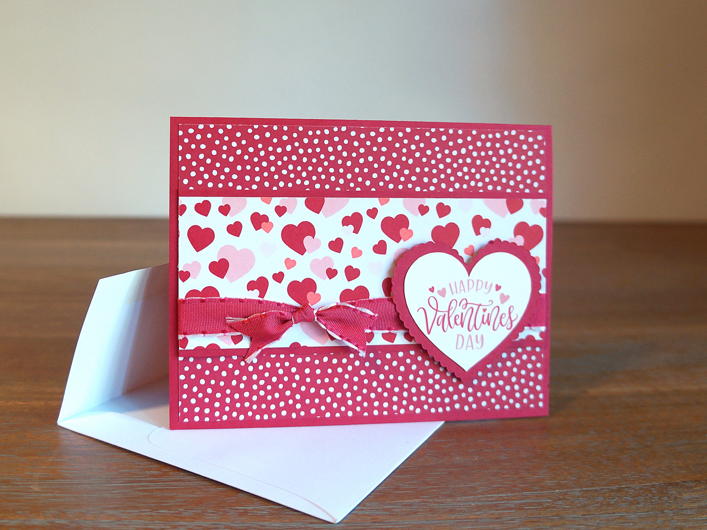 Handmade Valentine Card With Lots of Hearts - Etsy