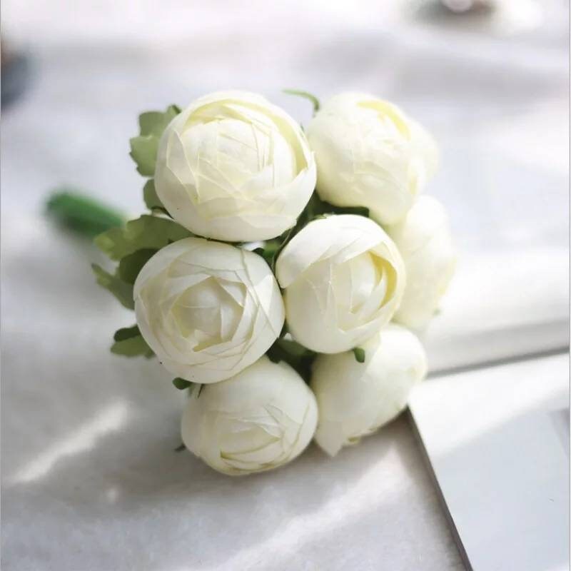 5 Pcs of Silk White Rose Buds Artificial Flowers for Party Etsy UK