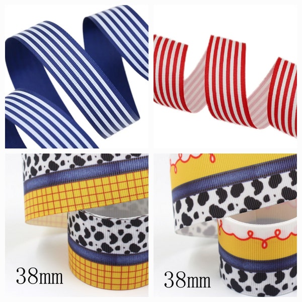 1 yard 25mm Striped grosgrain ribbon printed gift wrap decoration ribbons. Toy story ribbons. Perfect for hair accessories or gift Wrapping.