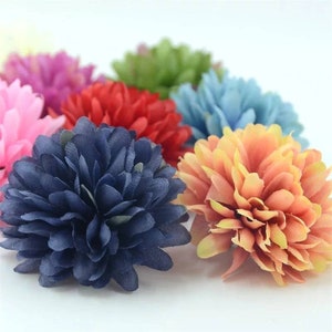 10 pcs 7cm mixed colour Chrysanthemum Artificial Silk flower heads. Perfect For Wedding Decoration. Bouquet arranging.