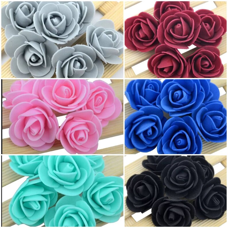 100 Pcs of 4cm Foam Handmade Artificial Flowers for Crafts Etsy UK