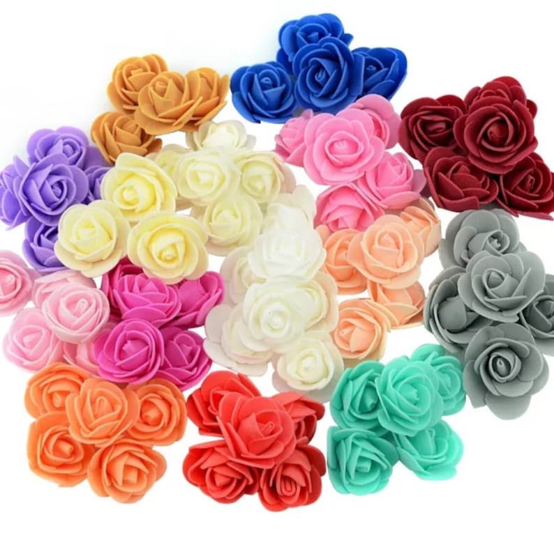 100 Pcs of 4cm Foam Handmade Artificial Flowers for Crafts Etsy UK