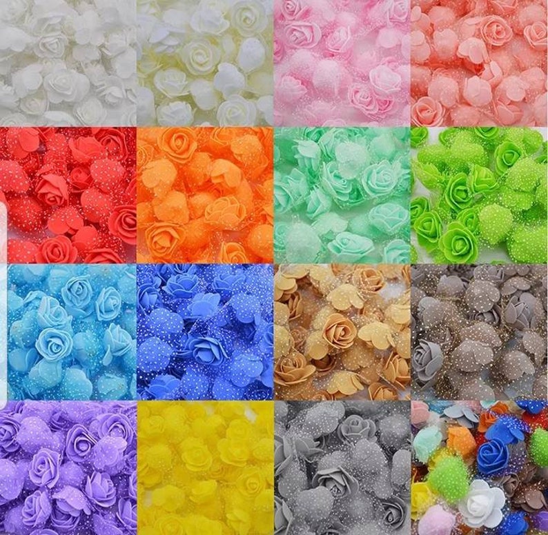 10 Pcs 3.5cm Foam Flowers Artificial Foam Rose Flower Head Etsy