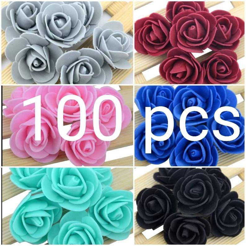 100 Pcs of 4cm Foam Handmade Artificial Flowers for Crafts Etsy UK