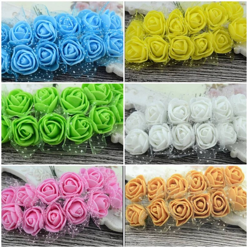 1 set or 12 heads of Mini foam flowers 2cm. Wedding Home Etsy