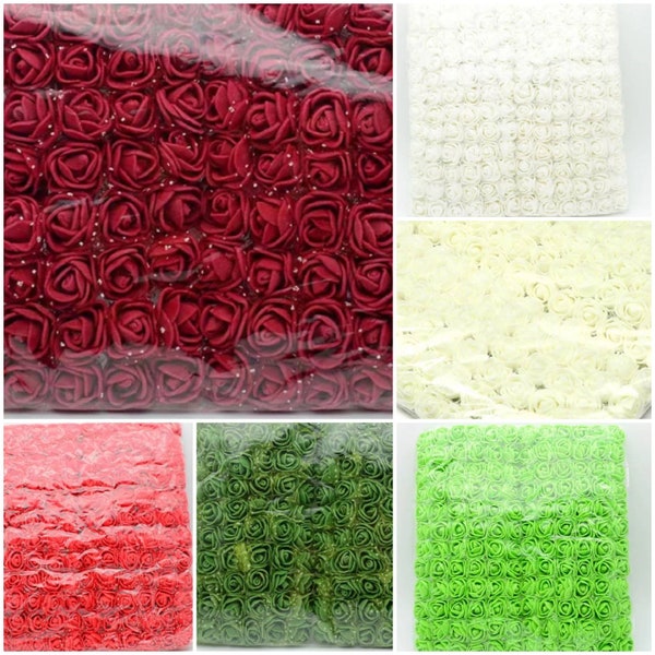 144 set of 2cm Mini foam roses flowers. Wedding decorations.  Home decorations. Crafts. teddy coating. LIMITED TIME OFFERS
