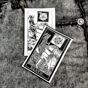 DEATH // Black or White Tarot Card Canvas Punk Aufnäher // Rider-Waite Rückenaufnäher aus Stoff // zum aufnähen auf Taschen, Jacken // Art to Frame