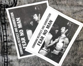 Hard Femme Punk Patch: FEAR NO MAN Sew-On Punk Jacket & Bag Accessory