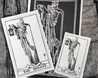 The Hermit Tarot Card Patch: Canvas Sew-On Punk Jacket & Bag Accessory