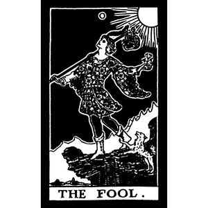 THE FOOL // Black or White Tarot Card Canvas Punk Patch // Fabric Rider-Waite Backpatch // Sew on Jackets, Bags // Art to Frame, Mount