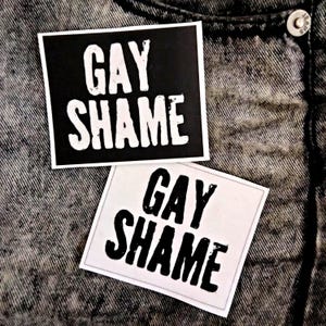 GAY SHAME // Make an Offer Clearance Patch // Queer Activist Canvas Punk Patch // Pride Punk Patch // Sew on Jackets, Bags