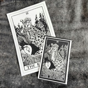 LA EMPERATRIZ // Parche punk de lona con carta del Tarot en blanco o negro // Parche de tela Rider-Waite para la espalda // Para coser en chaquetas y bolsos // Arte para enmarcar y montar