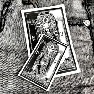 ALTA SACERDOTISA // Arte em tela de tarô totalmente preta, patch punk // Patch de tarô em tela Rider-Waite // Costure em jaquetas, bolsas / Arte para emoldurar, montar