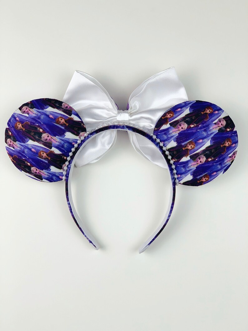 Anna /& Elsa | Minnie Ears Dual Satin Bow Mouse Ears Frozen Ears Disney Frozen Mickey Ears