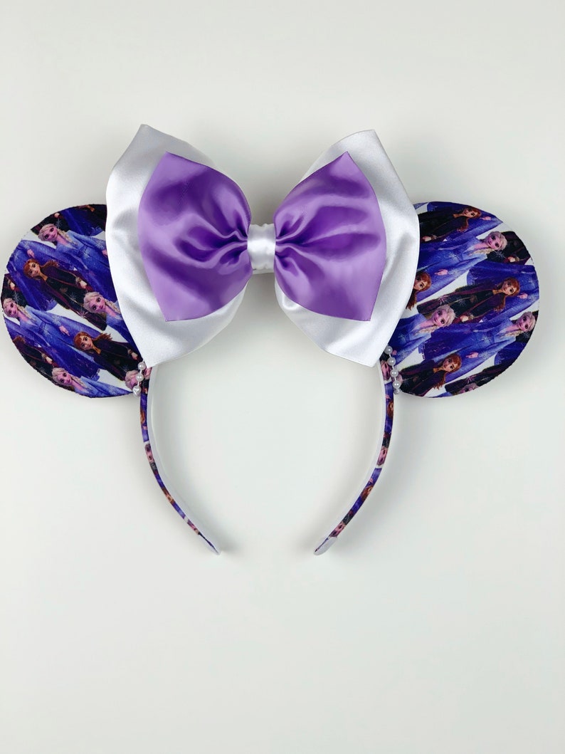 Anna /& Elsa | Minnie Ears Dual Satin Bow Mouse Ears Frozen Ears Disney Frozen Mickey Ears