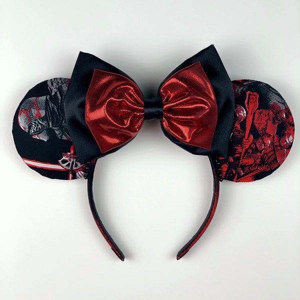 Star Wars Ears | Kylo Ren ears | Knights of Ren  | Dual Glitter Bow | Mickey Ears |  Mouse Ears | Galaxy's Edge | Rise of Skywalker