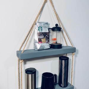 Rustic Gray Hanging Shelf