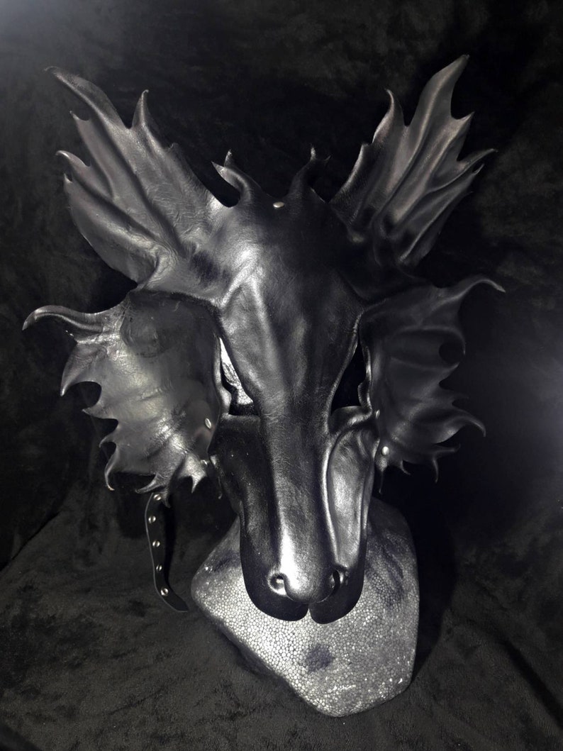Black Wolf Leather Mask Halloween Mask Lycanthrope Evil Etsy