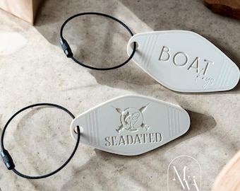 Custom Coastal Keychain | Boat Keys, Keys House, Trailer Keys, Beach House | Nautical Key Fob | Minimalist Gift | Made with Amor