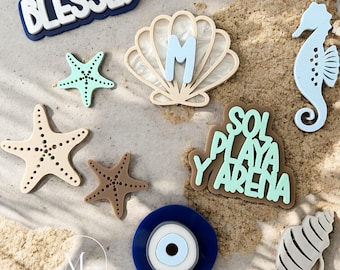 Beach Bogg Bag Charms – Coastal-Themed Acrylic Charms | Starfish, Seashell, Evil Eye, Seahorse, Custom Summer Tags