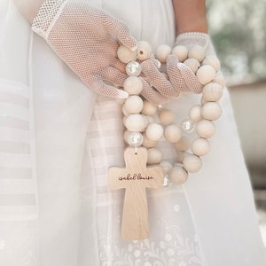 37” XL Handmade Wooden Rosary Garland