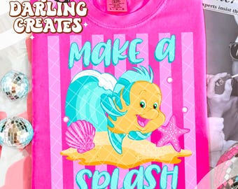 2 PNG Magical Retro Pastel Coquette Fish / Theme Park Tshirt Design (Download digitale)